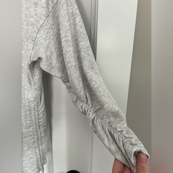 Athleta: Lombard Ruched Gray Crew Neck Sweatshirt: Size Large - Picture 6 of 9